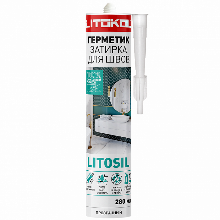 Герметик санитарный силиконовый LITOSIL, прозрачный