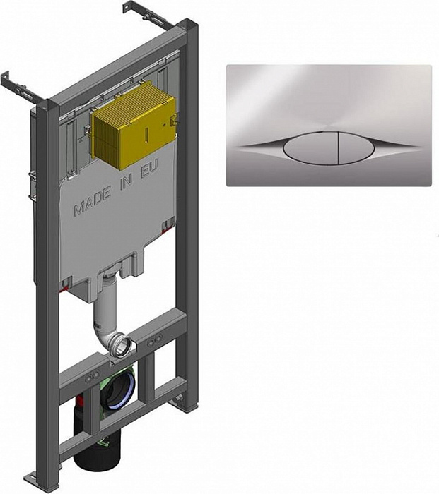 Система инсталляции для унитазов Jacob Delafon E21822-CP с кнопкой смыва хром