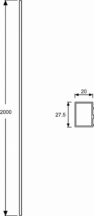 Профиль для распашной двери Jacob Delafon Panolux E22000-GA, серый блестящий